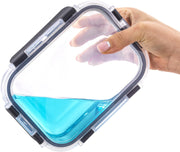 Set 12 Caserole Alimentare din sticla NextWave, Capace Etanse, Depozitare Frigider si Congelator, Potrivite pentru Microunde, Fara BPA, Inchidere cu 4 Clipsuri, Usor de Curatat, Transparent