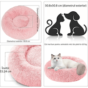 Pat pentru Câini și Pisici NextWave, Rotund, Antiderapant, Roz, 50cm