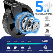 Carucior turistic pliabil NextWave®, pliere rapida si compacta, capacitate 99, 8 kg, maner ergonomic reglabil anti-cadere, roti silentioase pivotante 360°, cadru din otel carbon si material Oxford 600D, pentru gradina, plaja si camping, Negru