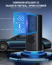 Compresor auto portabil NextWave, 150 PSI, baterie 7800 mAh, negru, 15x6x6cm