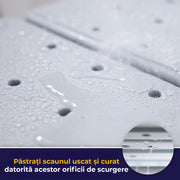 Scaun de transfer pentru cada si dus NextWave® cu 3 piese, spatar si brate laterale, ajustabil pe inaltime, stabil si sigur pentru batrani si persoane cu mobilitate redusa