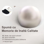 Perna ortopedica sezut NextWave®️, din spuma cu memorie, Coccis, pentru scaun de birou sau masina, husa detasabile, respirabila si antialunecare, protectie zona Lombara, Dureri de sold, Sciatica, Hemoroizi, Negru