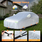 Prelata Auto Premium NextWave®️, Impermeabila, Protectie UV, Praf, Zapada, Inghet, Universala pentru Sedan, Buzunare Oglinzi, Fermoar Usa Sofer, Material Premium, Husa Saculet Depozitare