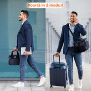 Geanta termoizolanta 9L NextWave® – portabila, cu compartiment spatios si buzunare laterale, curea ajustabila si maner dublu, pastreaza alimentele si bauturile reci sau calde pana la 12 doze de 330 ml, ideala pentru picnic, birou si calatorii, Albastru