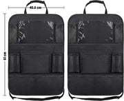 Set 2 organizatoare spatar scaun auto NextWave®️, protectie universala, buzunare multiple + buzunar mare pentru tableta, rezistente, ideale pentru parinti cu copil, culoare neagra