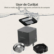 Hranitor Automat Digital Pisici si Caini NextWave®, Dispenser 4L, Rezervor Transparent, Mesaj Vocal Personalizat, 4 Mese/Zi, Control Portii, Hrana Uscata, Anti-Blocare, Protectie Antifurt, Bol Inox, Alimentare Dubla Retea/Baterii, Usor de Curatat, Negru
