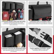 Organizator portbagaj auto suspendat NextWave®️, material Oxford 600D impermeabil, 8 buzunare incapatoare, benzi Velcro pentru fixare, cusaturi intarite, catarama rezistenta, dimensiuni 90×46 cm
