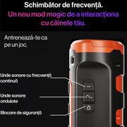 Dispozitiv antilatrat pentru caini, aparat cu ultrasunete si lanterna, 3 emitatoare sonice cu raza ultra-lung, descurajeaza latratul, potrivit pentru toate taliile, reincarcabil, alternativa la zgarda anti-latrat cu socuri, portocaliu