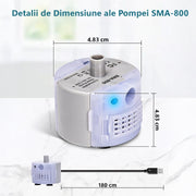 Pompa de apa pentru dispenser apa automat NextWave®, tip fantana pentru caini si pisici, compatibila cu fantanile de inox, silentioasa, cablu USB