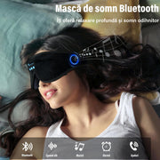 Masca de somn cu casti Bluetooth NextWave®️, design 3D conturat, sunet stereo HD si microfon, Bluetooth 5.2, autonomie 12h, incarcare rapida 1h, material spuma cu memorie si plus respirabil, banda elastica reglabila, negru