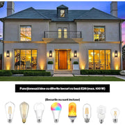 Set 2 Aplice De Perete Exterioara Vintage NextWave®️, Pentru Hol, Intrare, Curte, Gradina, Terasa, Balcon, Garaj, Impermeabile, Moderne, usor de instalat, Negru
