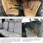 Set 2 Huse scaun auto fata universala si 1 husa bancheta NextWave®️, ofera protectie pentru sezut scaune fata si bancheta, design elegant cu buzunar pentru depozitare, anti-alunecare, material respirabil, pentru toate sezoanele, negru