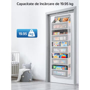 Organizator de usa NextWave®️, 5 compartimente, depozitare pe perete cu raft, material netesut, pliabil, spatiu de depozitare suplimentar, potrivit pentru dormitorul de acasa, camin, depozitare, baie, sufragerie, bucatarie, gri