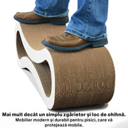 Ansamblu de joaca pentru pisici, NextWave®, loc de relaxare, model in forma ergonomica de infinit, reversibil si durabil, fabricat din carton ondulat reciclat