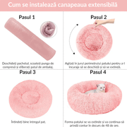 Pat pentru Câini și Pisici NextWave, Rotund, Antiderapant, Roz, 50cm