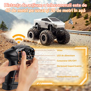 Masina cu telecomanda RC Cybertruck BeGenius®, 4WD Off-Road 1:16, Pentru Toate Tipurile de Teren, 360° Drift, Baterii tip acumulator reincarcabile, LED-uri, Rezistenta la Apa, Jucarie Potrivita pentru Copii si Adulti +4 ani, Gri