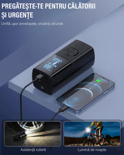 Compresor auto portabil NextWave, 150 PSI, baterie 7800 mAh, negru, 15x6x6cm