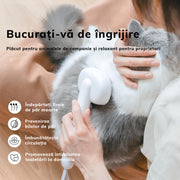 Perie pentru curatarea parului NextWave® de pisici, caini sau alte animale de companie, reutilizabila, Alb cu gri