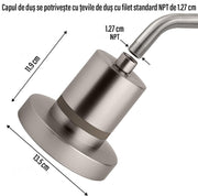 NextWave® Filtru de dus cu cap de dus integrat, presiune ridicata si debit 6,8 litri/minut – tehnologie avansata KDF-55 si CalciSulfit pentru eliminarea clorului, metalelor grele, impuritatilor si mirosurilor, protejeaza pielea si parul, universal