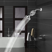 Cap de dus reglabil NextWave®️, presiune ridicata, 5 moduri de pulverizare (ploaie, masaj, ceata, combinatii), sistem de filtrare in 15 etape pentru apa curata, conexiune standard G1/2, cap rotativ 360°, material ABS cromat anticoroziv