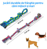 Set 2 franghii pentru caini NextWave®️, Jucarii din franghie pentru caini de talie mare si medie, special concepute pentru ros agresiv, rezistente la ros pentru caini de talie mare, ajuta la curatarea dintilor