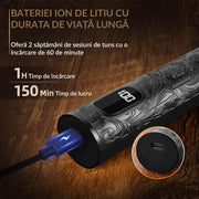 Masina de tuns BeGenius 7 in 1, Lame Inox, Corp Metal, Negru, Cu Acumulator 2000mAh, Trimmer Nas Inclus