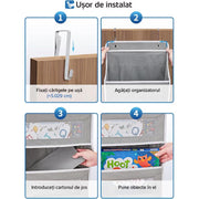 Organizator de usa NextWave®️, 5 compartimente, depozitare pe perete cu raft, material netesut, pliabil, spatiu de depozitare suplimentar, potrivit pentru dormitorul de acasa, camin, depozitare, baie, sufragerie, bucatarie, gri
