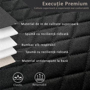 Set 2 Huse scaun auto fata universala si 1 husa bancheta NextWave®️, ofera protectie pentru sezut scaune fata si bancheta, design elegant cu buzunar pentru depozitare, anti-alunecare, material respirabil, pentru toate sezoanele, negru