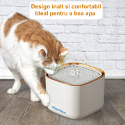 Dispenser apa automata fantana pentru pisici si caini NextWave®, cu purificare si filtrare prin carbune activ, ultra-silentioasa, Capacitate 3L, USB, Auriu