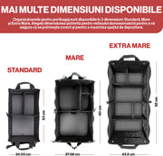 Organizator portbagaj auto pliabil NextWave®️ L, compartimentare personalizabila cu subdivizor detasabil, 2 buzunare mari fata si spate, 8 buzunare laterale, baza rigida, material Oxford rezistent la apa, dimensiuni 60×37 cm