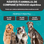 Perie profesionala NextWave® dubla pentru caini si pisici – reduce naparlirea cu pana la 95%, descurcare noduri si subtiere blana, pieptene 2 fete cu 9 si 17 dinti din inox, pentru blana medie si lunga, maner ergonomic antiderapant, ingrijire confortabila