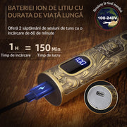 Masina de tuns si Aparat de ras BeGenius 7 in 1, Lame Inox, Fara Fir, Auriu