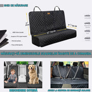 Husa scaune auto pentru transport animale NextWave®️, universala, caini si pisici, taxi, ride sharing, ofera protectie bancheta spate, impermeabila, antialunecare, 123 cm, negru