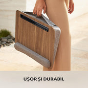 Masa Portabila NextWave® pentru Laptop cu Perna Ergonomica, Suport Telefon, Spatiu pentru Mouse, Suprafata Antiderapanta, Design Compact si Confortabil pentru Acasa, Birou sau Calatorii, Compatibila pana la 17,3”