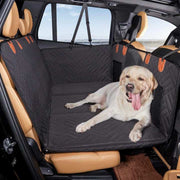 Husa scaune auto protectie si transport animale extinsa NextWave®️, insertie 3 placi pentru caini, pisici de toate taliile, rezistenta pana la 140 kg, ofera protectie bancheta spate autoturism, pat animale, Universala, Negru