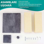 Ansamblu de joaca pentru pisici, NextWave, stalp pentru ascutit gheare, bila suspendata, gri, 80cm