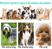 Masina De Tuns Animale, Caini, Pisici NextWave®, Aspirator 5 in 1 pentru toaletarea animalelor de companie si materiale textile, 6 marimi pentru tuns, Usor de Utilizat, Zgomot Redus