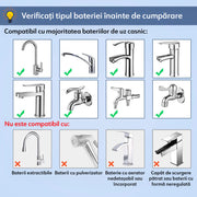 Filtru de apa pentru robinet NextWave®, cu display LED si cartus din carbon activ, reduce clorul, plumbul si metalele grele, imbunatateste gustul apei, instalare rapida, compatibil cu robineti standard 19, 5–23, 5 mm, Gri Mat