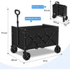 Carucior turistic pliabil NextWave®, pliere rapida si compacta, capacitate 99, 8 kg, maner ergonomic reglabil anti-cadere, roti silentioase pivotante 360°, cadru din otel carbon si material Oxford 600D, pentru gradina, plaja si camping, Negru