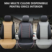 Husa scaun auto universala NextWave®️, ofera protectie scaun fata, universala, masina personala, taxi, ride sharing, antialunecare, material respirabil, pentru toate sezoanele, Piele PU bej
