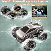 Masina cu telecomanda RC Cybertruck BeGenius®, 4WD Off-Road 1:16, Pentru Toate Tipurile de Teren, 360° Drift, Baterii tip acumulator reincarcabile, LED-uri, Rezistenta la Apa, Jucarie Potrivita pentru Copii si Adulti +4 ani, Gri