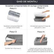 Pat Ortopedic Canapea NextWave, Pentru Câini de Talie Mare, Respirable și Impermeabil