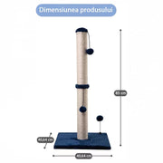 Ansamblu de joaca pentru pisici, NextWave, stalp pentru ascutit gheare, 2 bile suspendate, albastru, 85cm