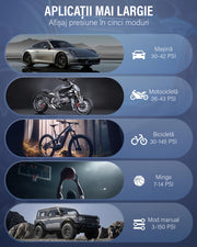 Compresor auto portabil NextWave, 150 PSI, baterie 7800 mAh, negru, 15x6x6cm