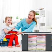 Set 6 huse depozitare cu fermoar NextWave®️, Organizator pentru haine, Cu fereastra transparenta, Rezistent la praf si umiditate, Usor de pliat si curatat, depozitare practica pentru haine, paturi, pantofi, jucarii de plus, 60*40*33cm, Gri