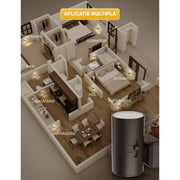 Set 2 Lampi de Noapte LED NextWave®, Senzor zi-noapte, Lampa Fara fir, Usor de instalat, Pentru dressing, dulap de bucatarie, baie si scari, Lumina Calda 3000K, Intensitate Reglabila 0-100lm, 1W, 8.8cm x 4.8cm, Negru