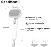 Perie pentru curatarea parului NextWave® de pisici, caini sau alte animale de companie, reutilizabila, Alb cu gri