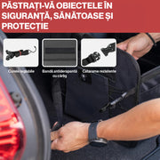 Organizator portbagaj auto pliabil NextWave®️ M, compartimentare personalizabila cu subdivizor detasabil, 2 buzunare mari fata si spate, 8 buzunare laterale, baza rigida, material Oxford rezistent, dimensiuni 53×34 cm