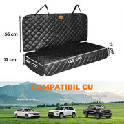 Husa scaune auto protectie si transport animale NextWave®️, universala, taxi, ride sharing, caini, pisici ofera protectie bancheta spate, antialunecare, impermeabila, Piele PU, 143 cm, neagra