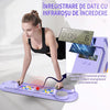 Placa Pilates multifunctionala NextWave®️, set reformer 6 in 1 pliabil pentru abdomen si sculptarea corpului, cu temporizator, contor inteligent, benzi de rezistenta si manere flotari, din polipropilena, maxim 150 kg, pentru acasa, Violet